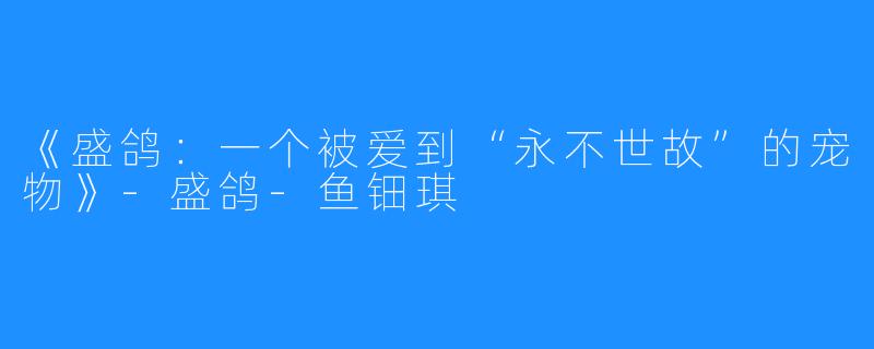 《盛鸽：一个被爱到“永不世故”的宠物》-盛鸽-鱼钿琪