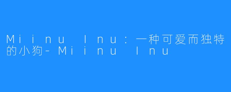 Miinu Inu:一种可爱而独特的小狗-Miinu Inu
