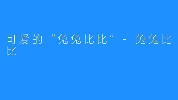 可爱的“兔兔比比”-兔兔比比
