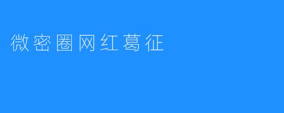 探秘微密圈网红葛征的独特魅力