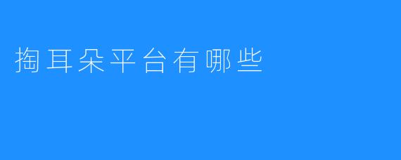 《掏耳朵平台大盘点:从传统工具到现代服务的全面解析》