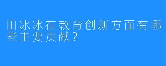 田冰冰在教育创新方面有哪些主要贡献？