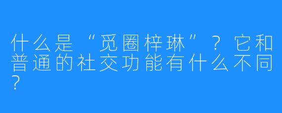 什么是“觅圈梓琳”？它和普通的社交功能有什么不同？