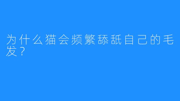 为什么猫会频繁舔舐自己的毛发？